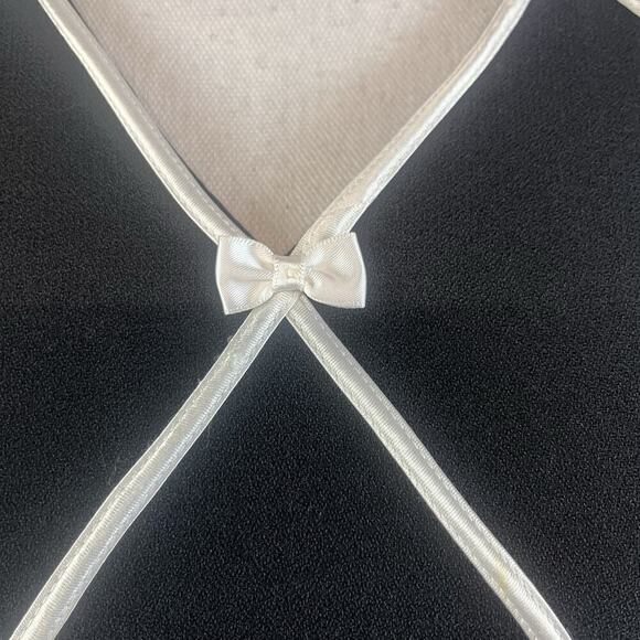 Vintage Misty Lane Dress size 11/12 Black Crepe Ribbons & Bows Wedding Church - Picture 6 of 12